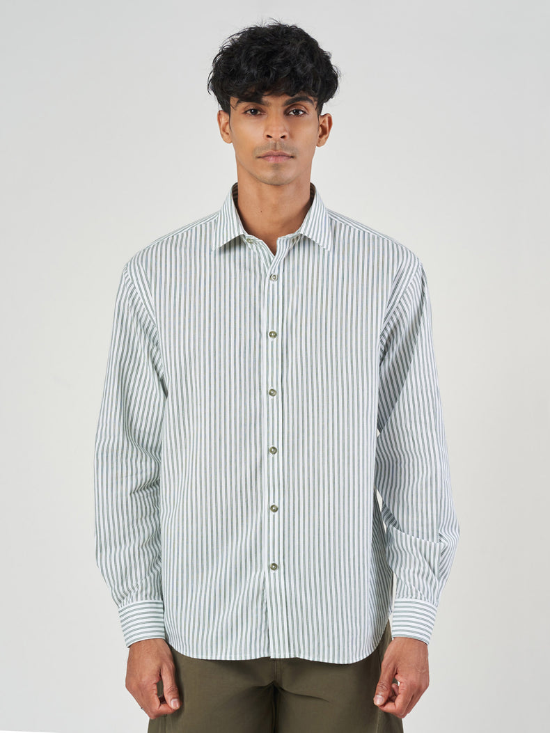 Striped Relaxed Fit Cotton Shirt