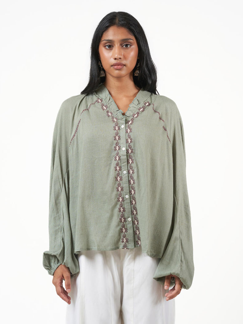 Cotton Viscose Embroidered Short Kurti