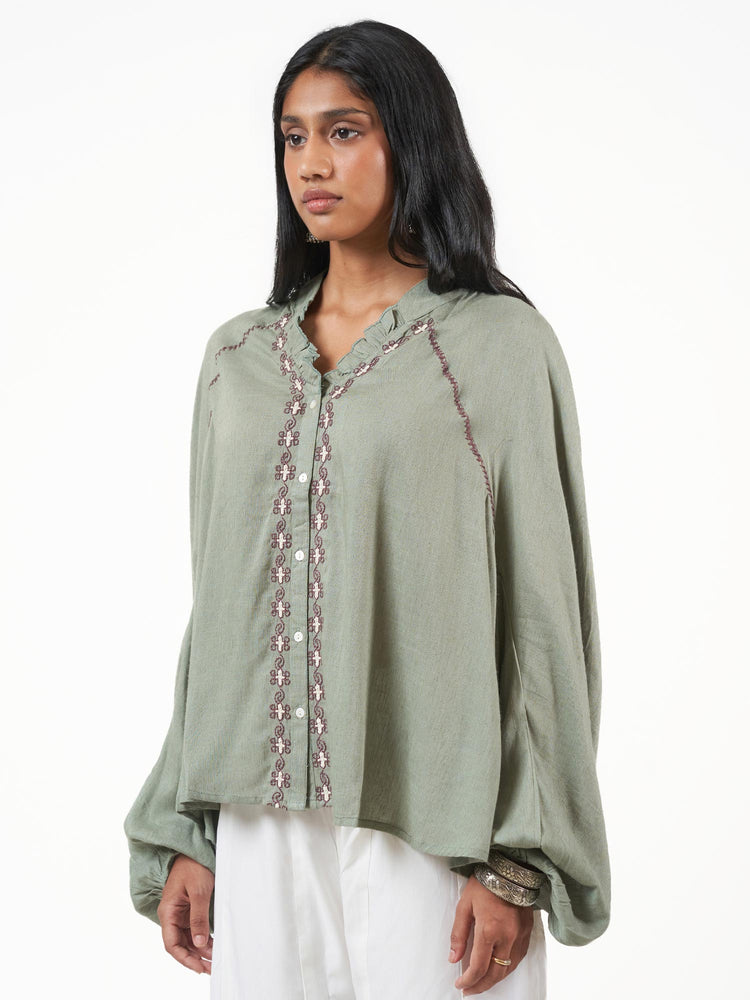 Cotton Viscose Embroidered Short Kurti
