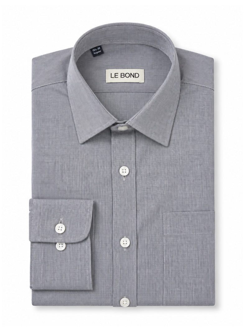 Grey Cotton Blend Regular Fit Shirt