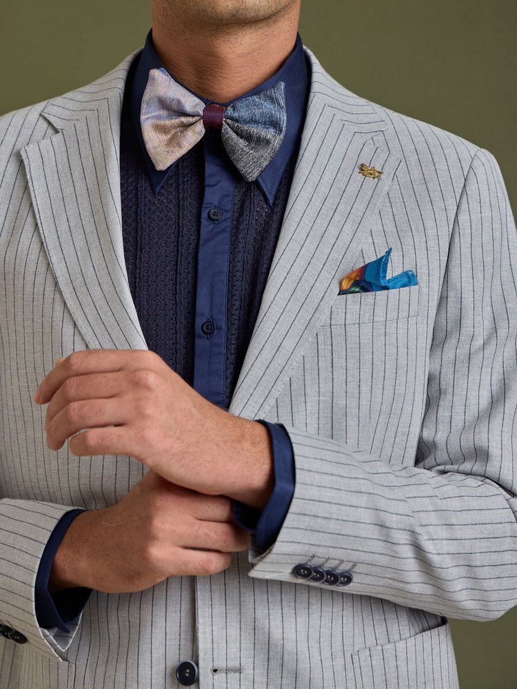 Grey Pinstripe Slim Fit Suit
