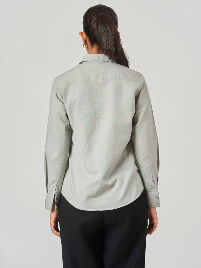 Grey Slim Fit Long Sleeve Shirt
