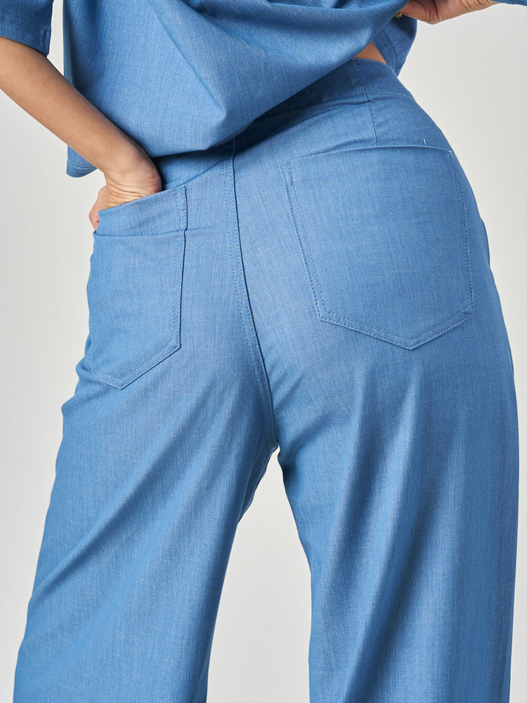 Oversized Wide Leg Denim Trousers