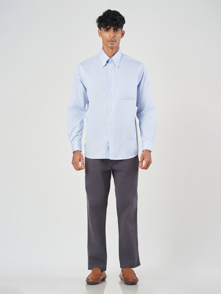 Striped Cotton Armstrong Collar Formal Shirt