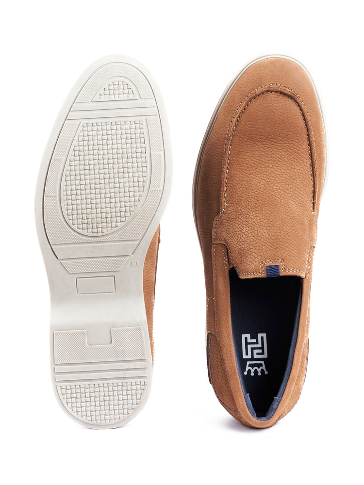 Nubuck Leather Embossed Party Slip-On Shoes