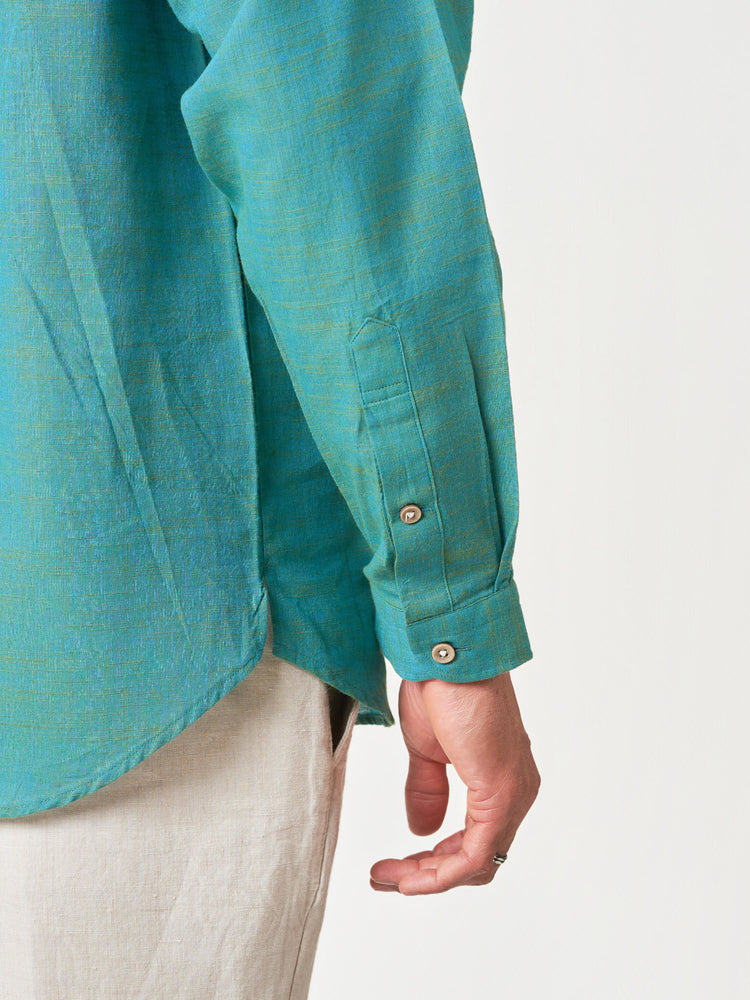 Light Green Plain Cotton Casual Kurtha