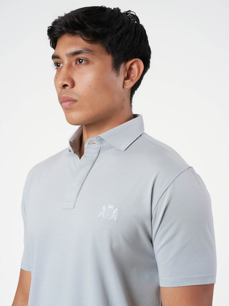 Light Grey Cotton Plain Polo T-Shirt