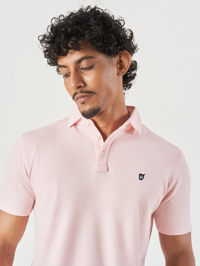 Light Pink Cotton Polo T-Shirt