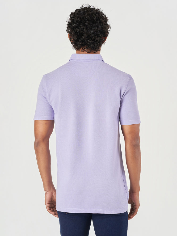 Light Purple Cotton Polo T-Shirt