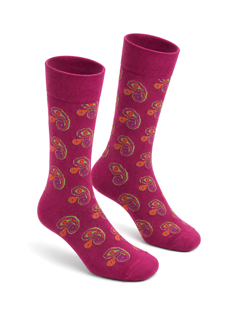 Maroon Bamboo Cotton Crew Socks