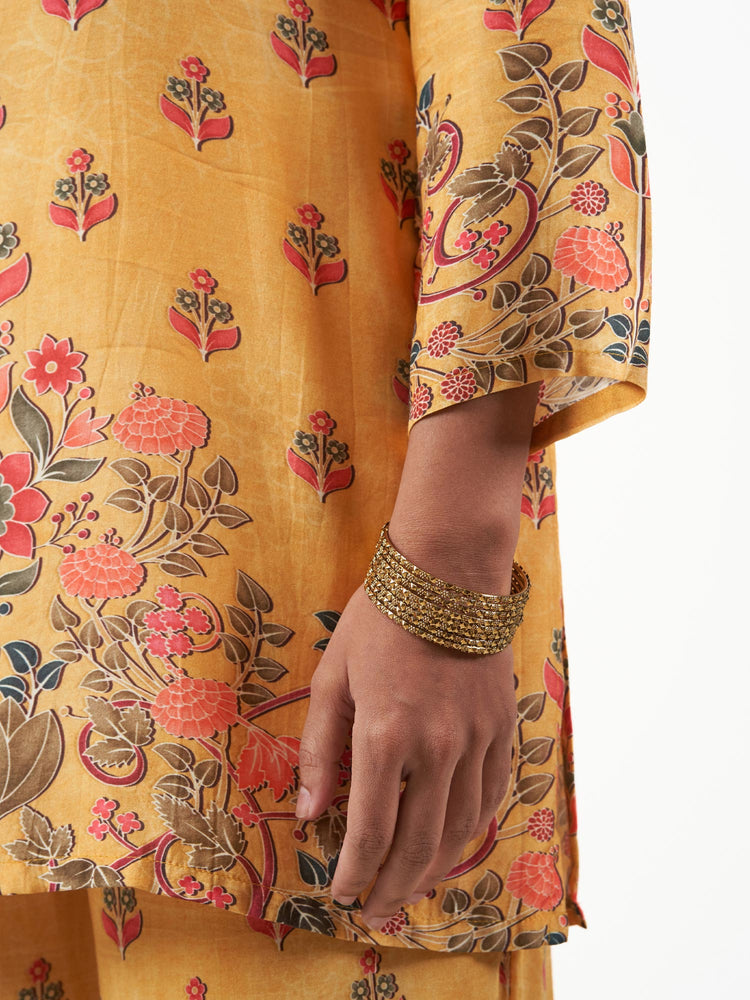 Viscose Motif Print 3/4 Cord Set
