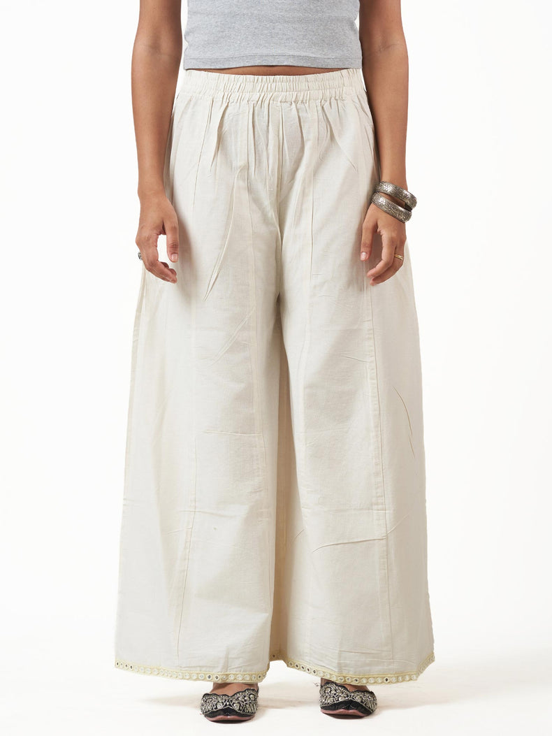 Cotton Flared Full Length Pants