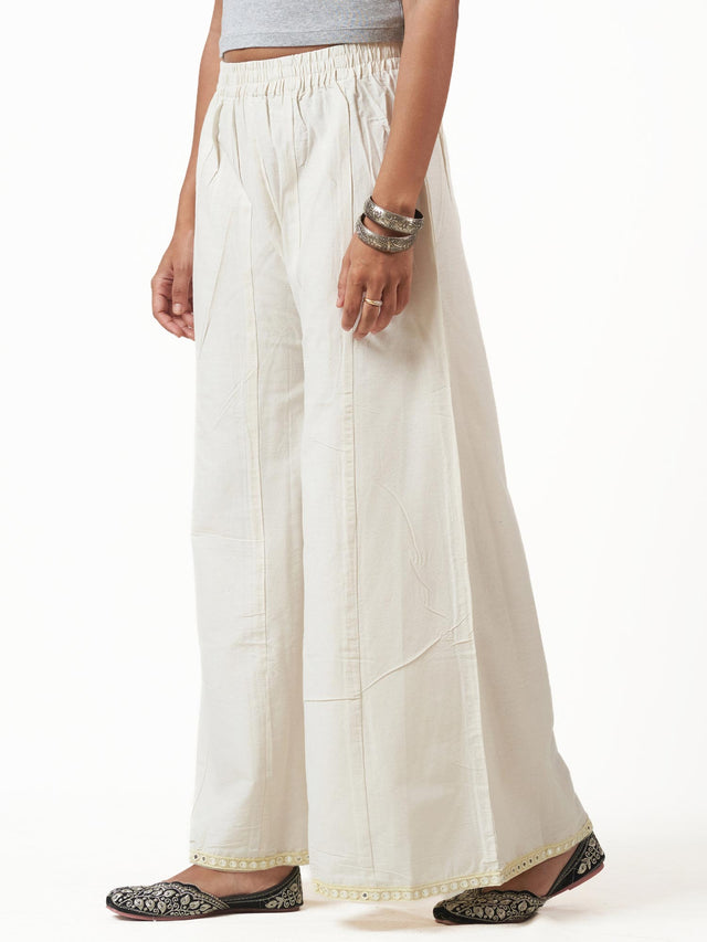 Cotton Flared Full Length Pants