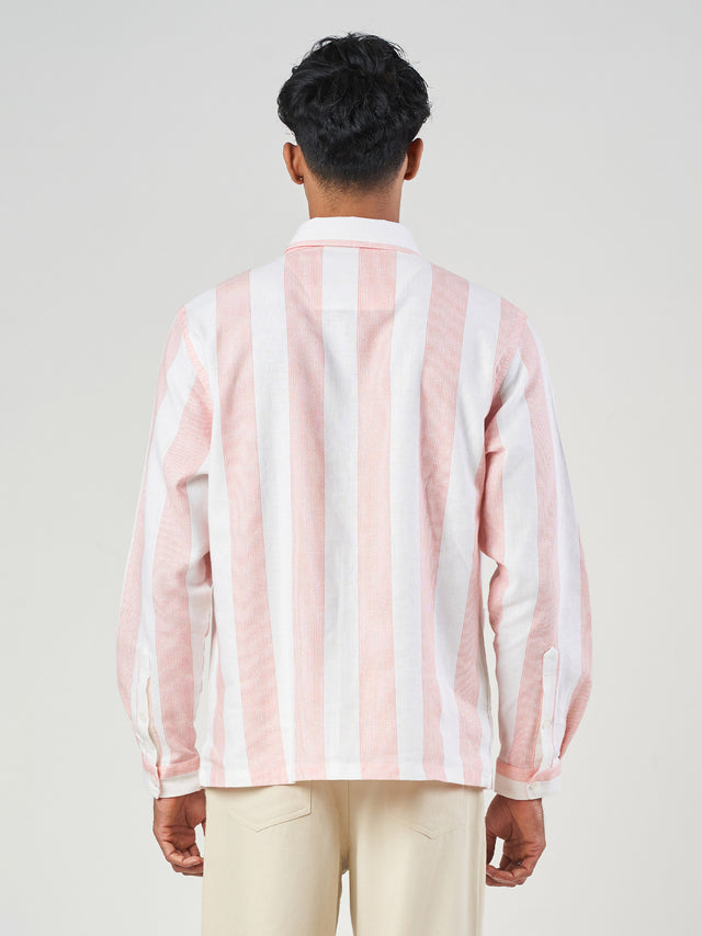 Linen Blend Zip Front Shacket