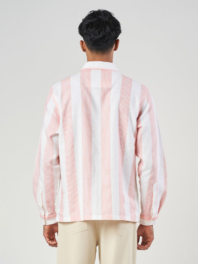 Linen Blend Zip Front Shacket