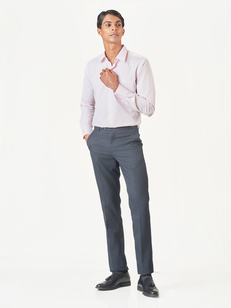 Pink Striped Long Sleeve Formal Shirt