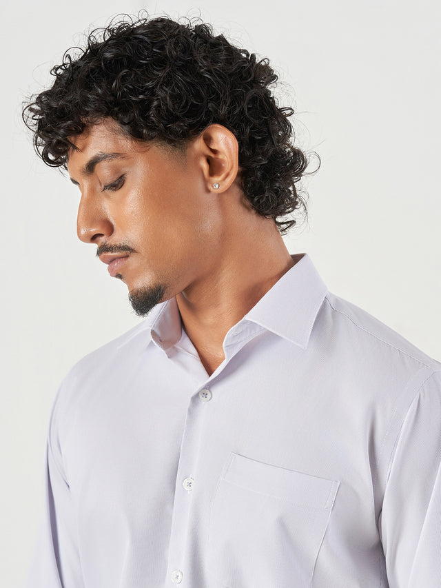 Purple Checked Tencel Blend Slim Fit Formal Shirt