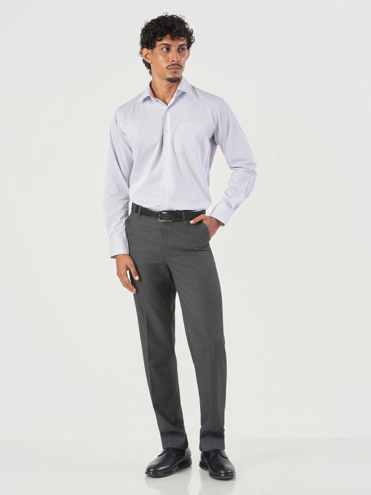 Purple Checked Tencel Blend Slim Fit Formal Shirt