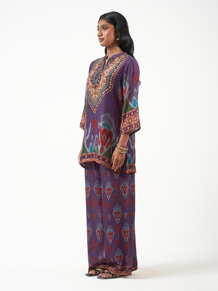 Ethnic Cord Set Ikat Print Handwork