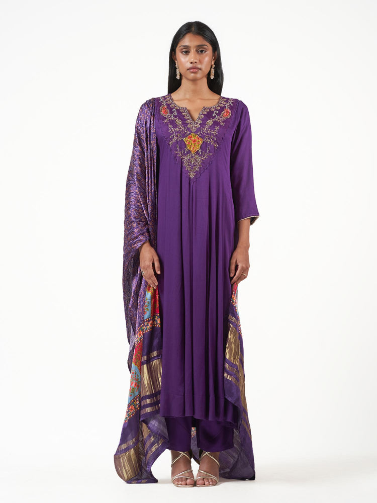Pure Muslin Embroidered Shalwar Set