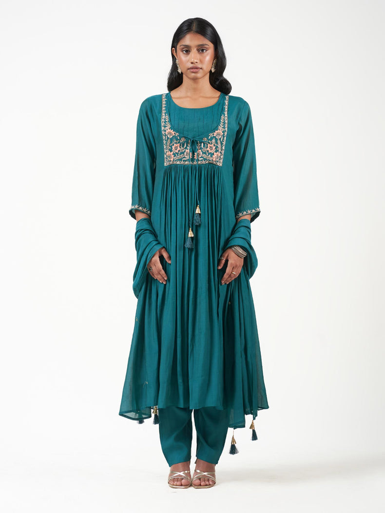 Mal Chanderi Embroidered Shalwar Set