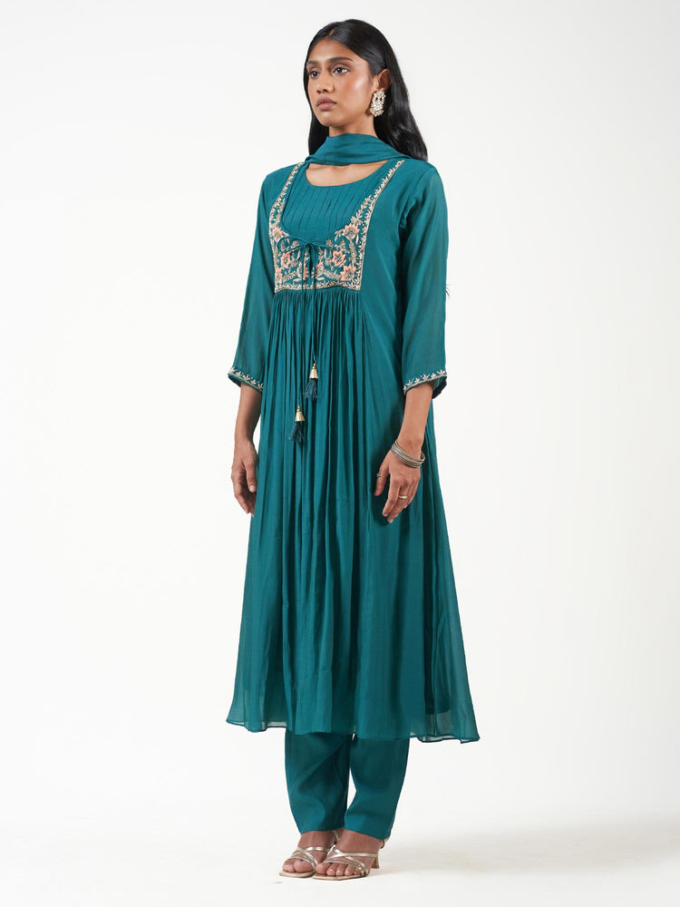 Mal Chanderi Embroidered Shalwar Set