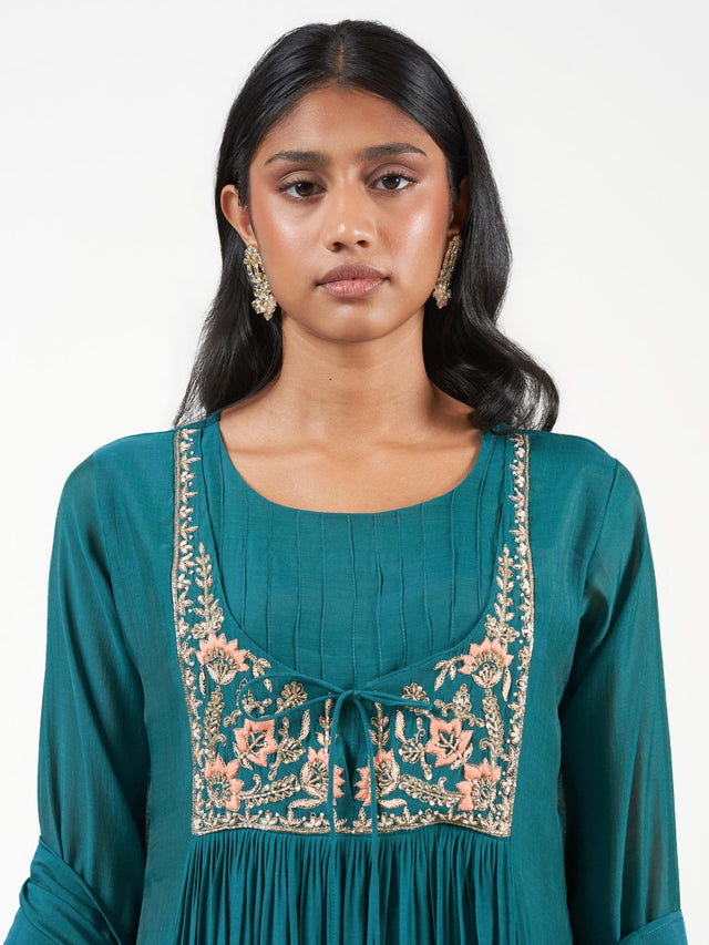 Mal Chanderi Embroidered Shalwar Set