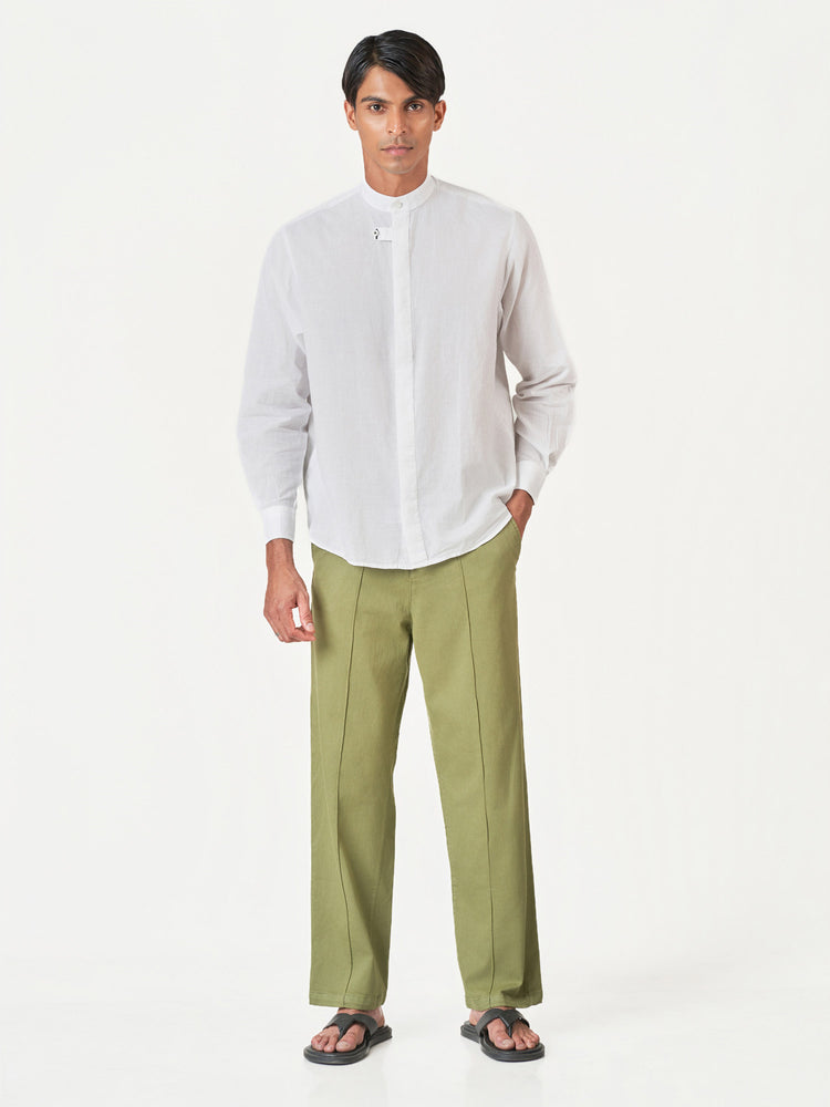 White Plain Cotton Casual Kurtha