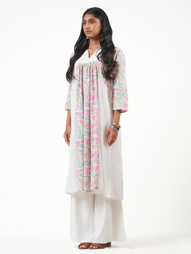 Cotton Printed V Neck Long Kurti