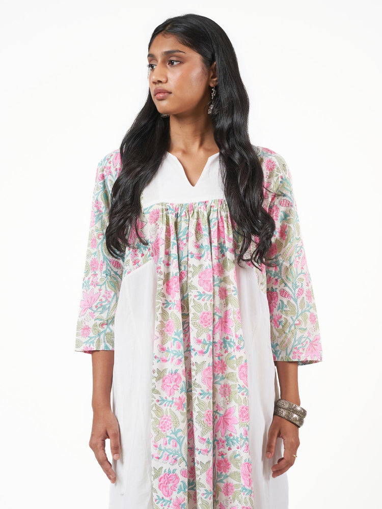 Cotton Printed V Neck Long Kurti
