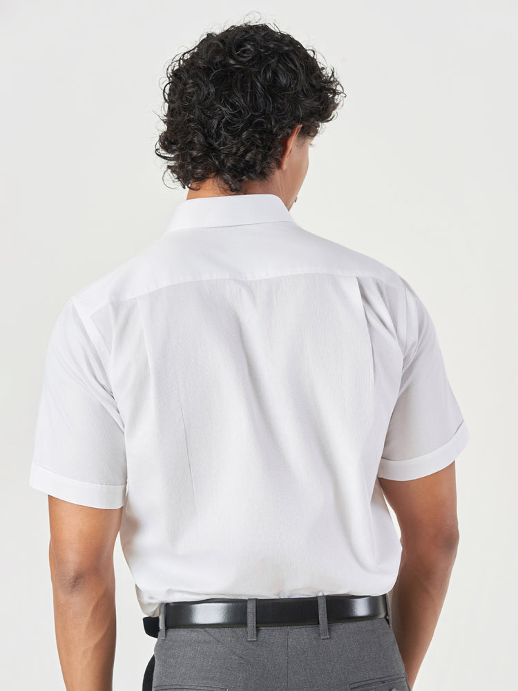 White Design Cotton Regular Fit Formal Shirt