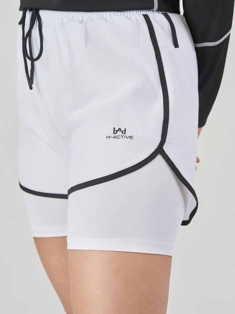 White Vortex 2-in-1 Performance Training Shorts Unisex
