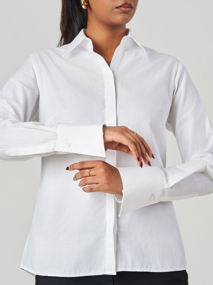 Textured Slim Fit Formal Shirt