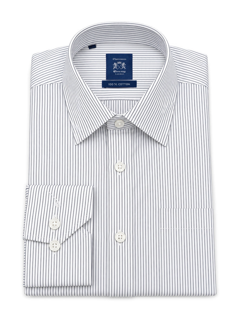 White Striped Cotton Regular Fit Shirt
