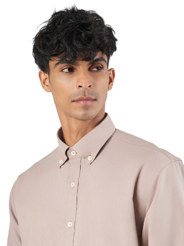 Wine Cotton Lounge Fit Casual Shirt