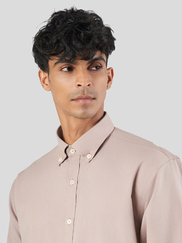 Wine Cotton Lounge Fit Casual Shirt