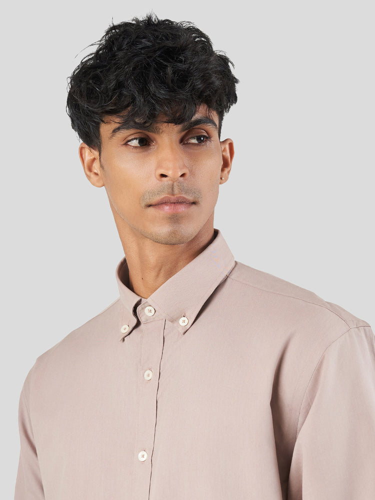 Wine Cotton Lounge Fit Casual Shirt