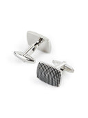 Rectangular Grid Polished Cufflinks Set