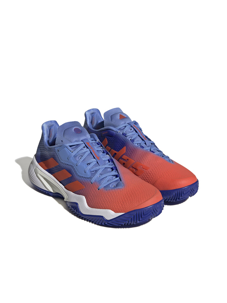 BLUE AND ORANGE ADIDAS BARRICADE CLAY SHOES