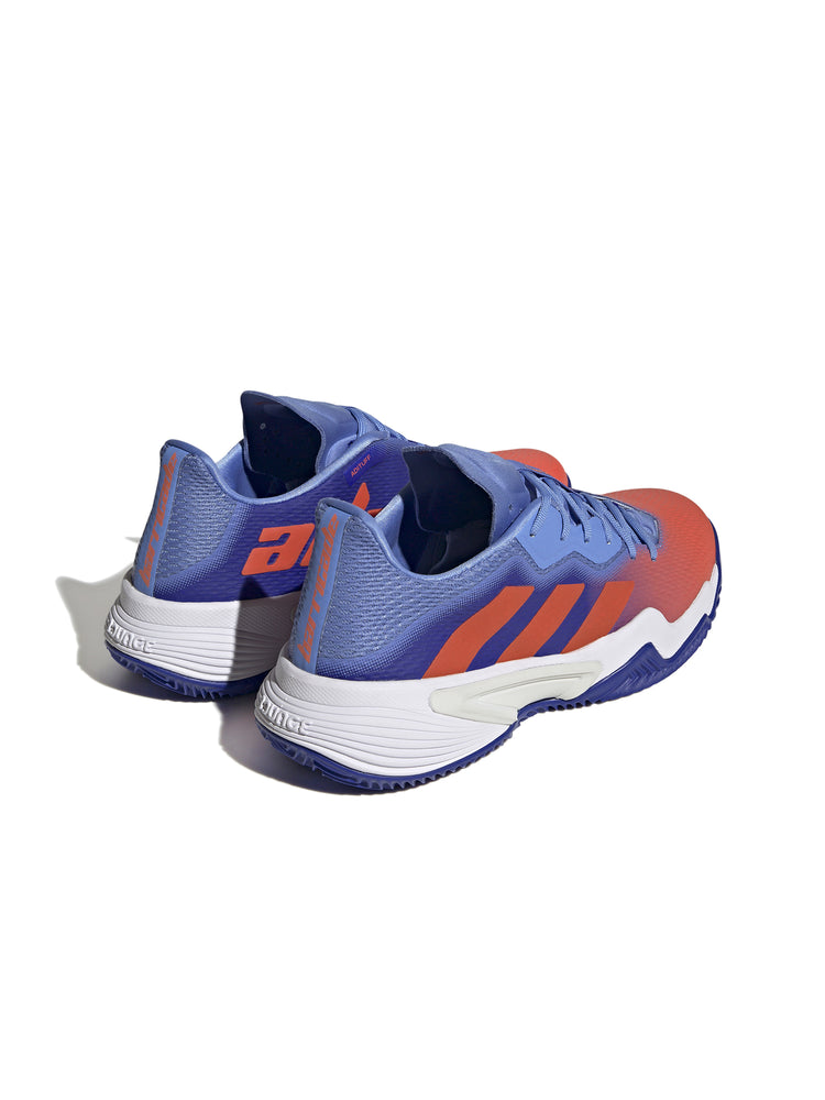 BLUE AND ORANGE ADIDAS BARRICADE CLAY SHOES