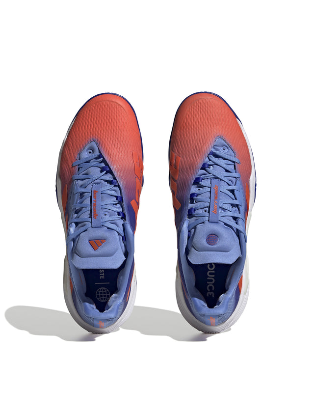 BLUE AND ORANGE ADIDAS BARRICADE CLAY SHOES