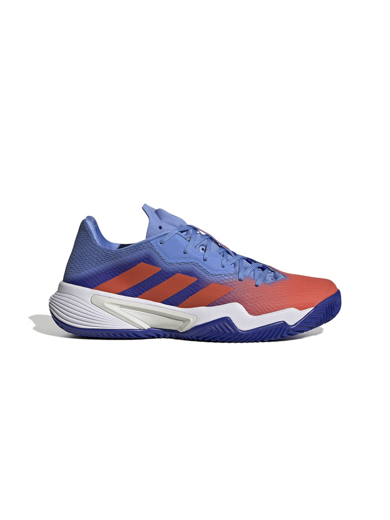 BLUE AND ORANGE ADIDAS BARRICADE CLAY SHOES