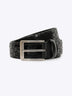 Abstract Pebble Embossed Full Grain Leather Belt
