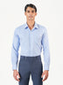 Blue Check Cotton Tencel Blend Slim Fit Shirt