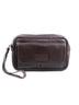 Brown Full-Grain Leather Toiletry Bag