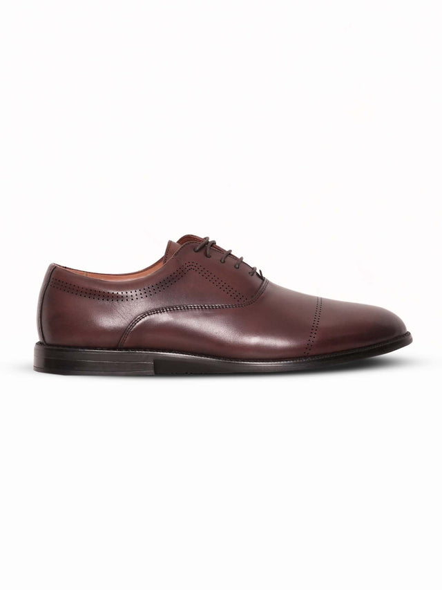Full Grain Leather Embossed Lace-Up Shoes
