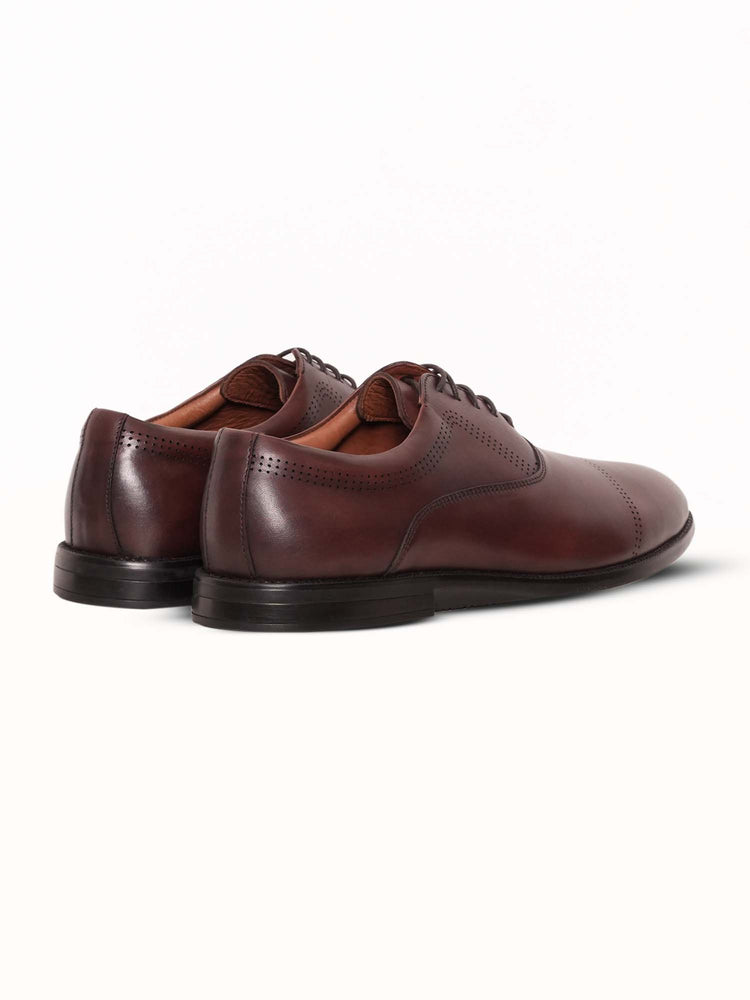 Full Grain Leather Embossed Lace-Up Shoes