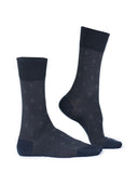 Diamond Pattern Mercerized Cotton Blend Crew Socks