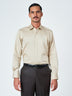Light Beige Formal Cotton Lycra Long Sleeve Shirt