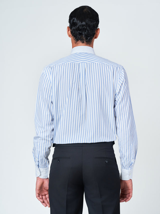 Blue Stripe Formal Long Sleeve Shirt